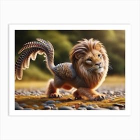 Fantastic Lion-Bird Baby Fantasy Art Print