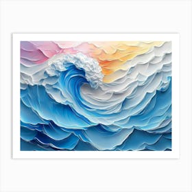 3d Painting Of A Colorful 3d Wave Oil Painting 1 Art Print