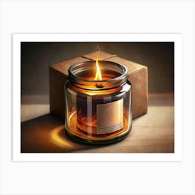 Scented Candle With Label And Box Art Print