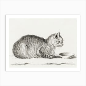 Lying Cat For A Dish, Jean Bernard Art Print
