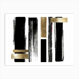 Black And Gold Abstract Painting 36 Art Print