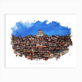 Larung Gar Five Sciences Buddhist Academy, Sichuan, China Art Print