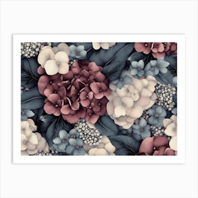 Luxury Mystical Seamless Pattern Vintage Floral Art Print