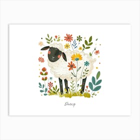 Little Floral Sheep 5 Poster Art Print