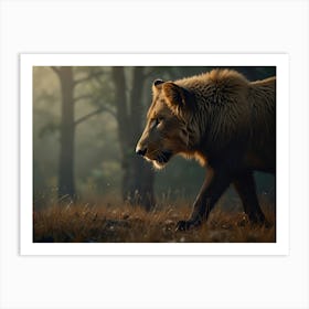 Lion In The Woods Art Print