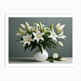 White Lilies paintings art print 1 Art Print