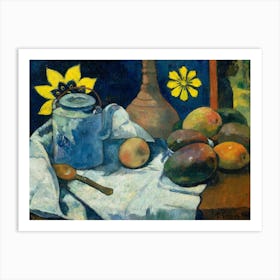 Still Life With Teapot And Fruit, Paul Gauguin Art Print