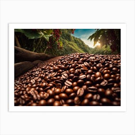 Coffee Beans In The Forest Art Print