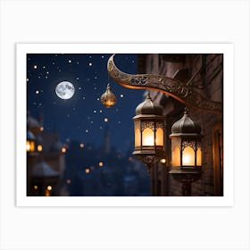 Ramadan Islamic Lanterns at night 3 Art Print