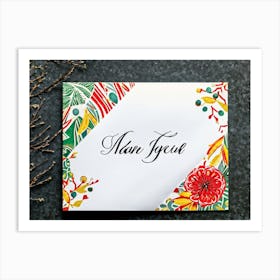 An Intricately Designed Thank You Card Detailed With Festive Typography Hues Of Vibrant Colors Dash Art Print