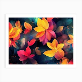 Vibrant Abstract Floral Background Art Print