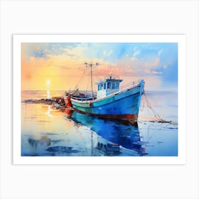 Fishing Boat At Sunset 2 Art Print
