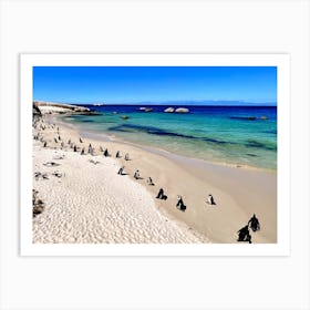 Penguins On The Beach (Africa Series) Art Print