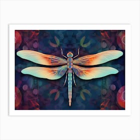 Dragonfly Common Whitetail Plathemis Illustration Vintage 6 Art Print