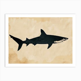 Blacktip Reef Shark Silhouette 2 Art Print