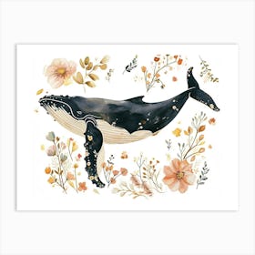 Little Floral Humpback Whale 1 Art Print