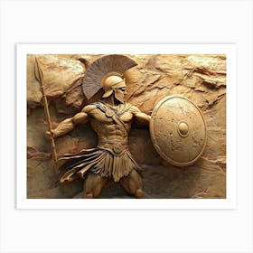 Spartan Warrior, 3D Ancient Greek Warrior Art Print