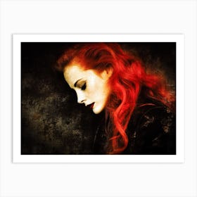 Woman With Red Hair Art Print