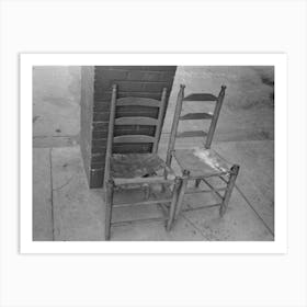 Chairs In Front Of Hotel, With Seats Made Of Stretched Tanned Hide, Crowley, Louisiana By Russell Lee Art Print