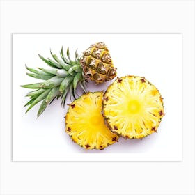 Pineapples On A White Background 1 Art Print