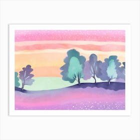 Watercolor Of Trees 2 Art Print