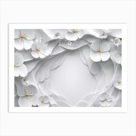 White Paper Flowers Art Print