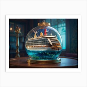 3default Luxury Cruise Ship In A Bottle High Detail Sharp Focus 1 Art Print