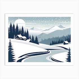 Christmas snow 9 vector art Art Print