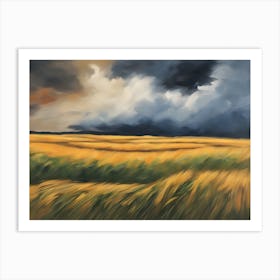 Stormy Wheat Field 1 Art Print
