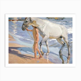 The Horse’s Bath, Joaquín Sorolla Art Print