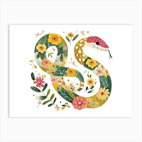 Little Floral Snake 2 Art Print