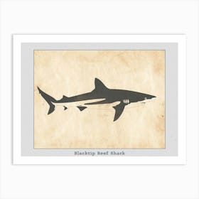 Blacktip Reef Shark Silhouette 1 Poster Art Print