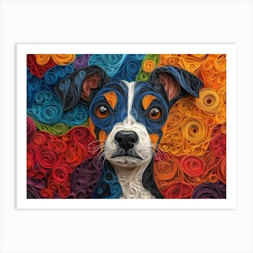 Brazilian Terrier Paper Quill Dog Portrait II Art Print