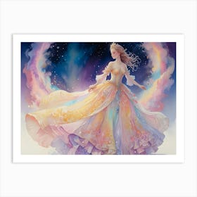 Princess In A Rainbow Dress Art Print