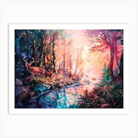 Deer In The Forest 7 Art Print