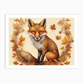 Autumn Mystical Fox 1 Art Print