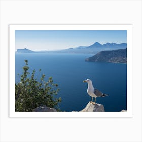 Seagull and the blue Mediterranean Sea Art Print