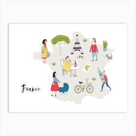 France Map Art Print