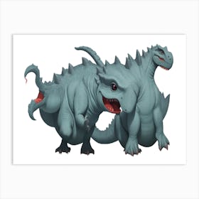 Funny dinosaurs Art Print