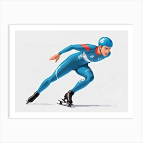 Olympic Speed Skater Art Print