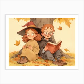 Autumn Reading Art Print