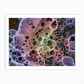 Abstract Alcohol Ink Purple Bubbles Art Print