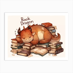 Book Dragon 2 Art Print