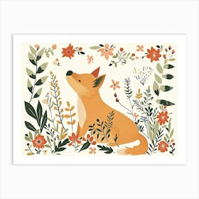 Little Floral Dingo Art Print