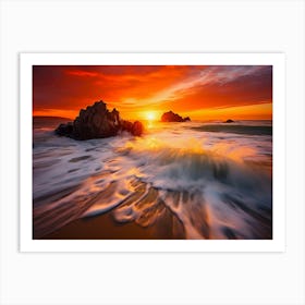 Sunset beach 1 Art Print