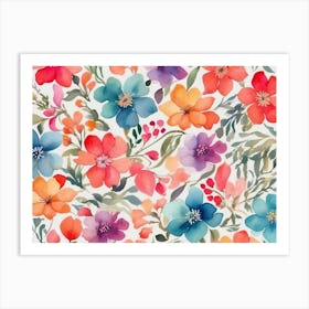 Watercolor Flowers 5 Art Print