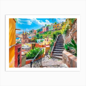 Colorful Mexican Town 3 Art Print