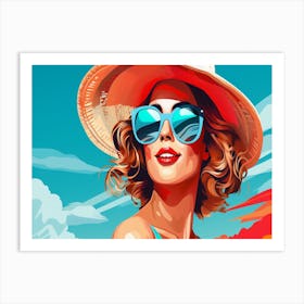 Woman In A Hat 13 Art Print