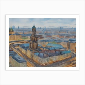 Berlin Watercolor Drawing 2 Art Print