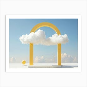 Cumulus Cloud Bathing In Sunlight Acting As A Metaphor For A Dream Resembling An Arch And Shaped Li (5) Art Print